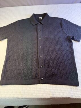 J. Crew Black Knit Short-Sleeve Polo Men’s XXL